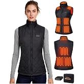 Topdot Quilted Heated Vest for Women with 16,000mAh 7.4V Battery | 10 Heating Zones, 3 Heat Settings, Lights-Off Design, Lightweight, Water-Resistant, Machine Washable