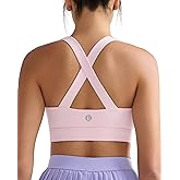 RUNNING GIRL Sports Bra for Women,Molded Cup Strappy Running High Impact Sports Bra with Sewn in Pads
