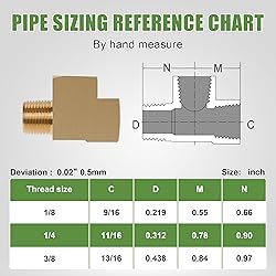 Ailbiuko 2PCS Barstock Street Tee Fittings,3/8" NPT