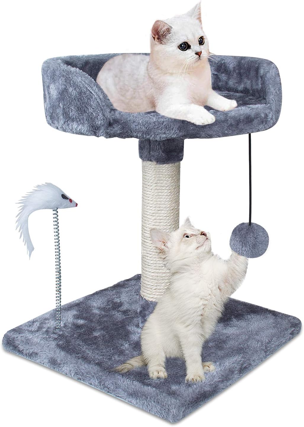 YUFU Cat Tree Tower with Natural Sisal Scratching Posts Large Platforms Cat Activity Platform Furniture with Funny Toys for Kittens Small Cat Playing Relaxing Sleeping… : Pet Supplies