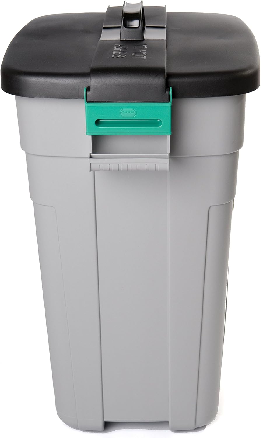 Addis Outdoor Rectangular Dustbin with Lockable Lid, Grey/Black, 90