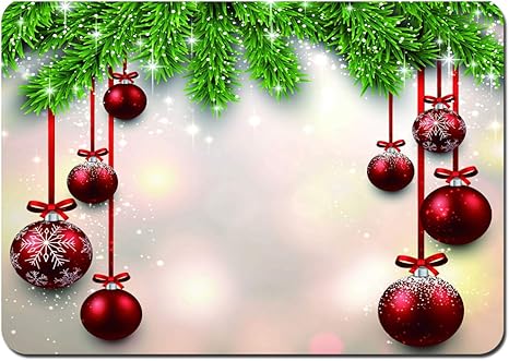 Amazon 玄関マット屋内 屋外キッチンマット吸水洗浄丸型防汚滑り止め抗菌消臭速乾性ふわふわお手入れ簡単 モミの小枝と赤いボールのクリスマスイラスト 40 60cm 玄関マット オンライン通販