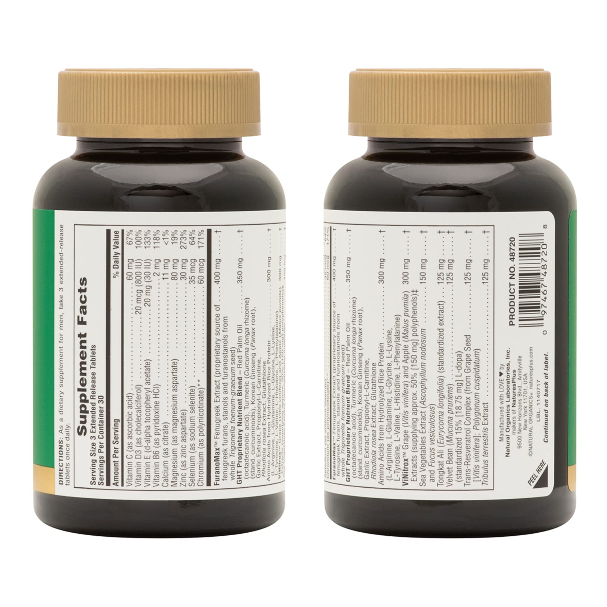 NaturesPlus Ultra GHT Male - 90 Extended Release Tablets - Maximum Strength Natural Human Growth Hormone Boost - Gluten Free - 30 Servings