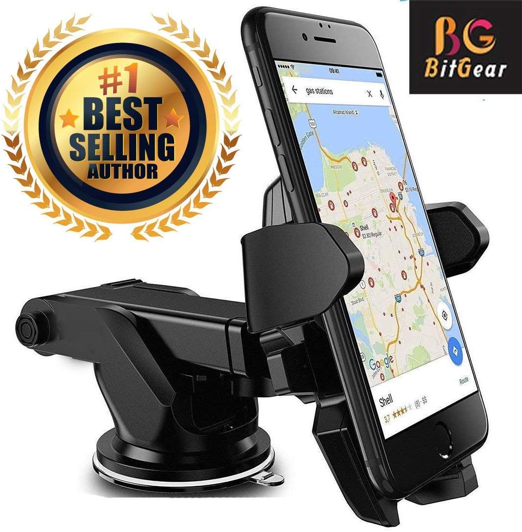 BitGear 360 Degree Rotating Adjustable Mobile Holder Stand for Car Windshield/Dashboard for Maruti Suzuki Alto 800
