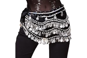 Wuchieal Women's Belly Dancing Belt Colorful Waist Chain Belly Dance Hip Scarf Belt