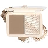 2-in-1 Contour &amp; Highlighter Palette - Matte &amp; Shimmer Face Makeup Duo, Highly Pigmented &amp; Blendable Cheek Pallet, Long Lasting Sculpting Powder with Mirror 01 Soft Taupe (Natural Sculpt)