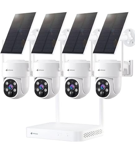 Kittyhok 4 Camera Wireless Security System With 12" Monitor - 2K Outdoor Cameras, Person Detection, 1TB HDD, 10CH NVR