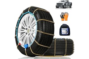 AutoChoice AutoFixing Snow Chains Tire Chains For Cars Suv Pickup Trucks, 3.7mm Twisted Alloy Steel, Fast 1-Min Install, Contains Titanium for Wear Resistance, Set of 2(HLN160)