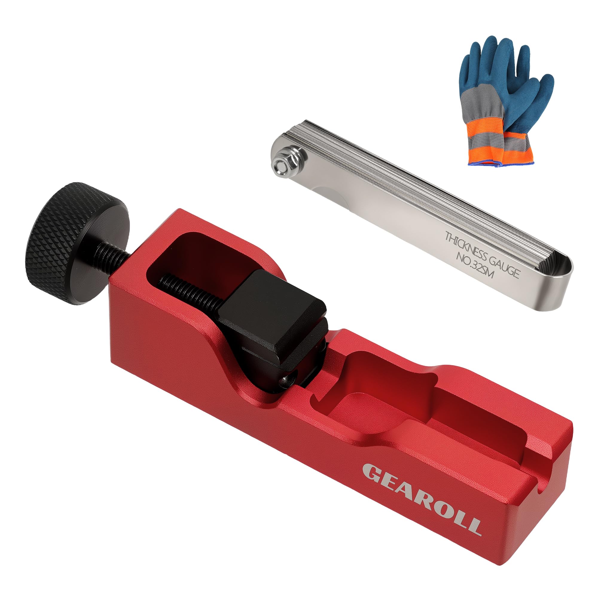 Photo 1 of GEAROLL Spark Plug Gap Tool with 32 Blade Steel Feeler Gauge, Spark Plug Gapping Tool for Most 10mm 12mm 14mm 16mm Thread Spark Plugs, Red