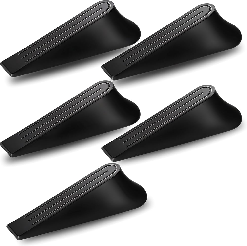 SUMAS Rubber Door Stoppers Pack of 5 Non-Slip Anti-Skid Durable Floor Wedges