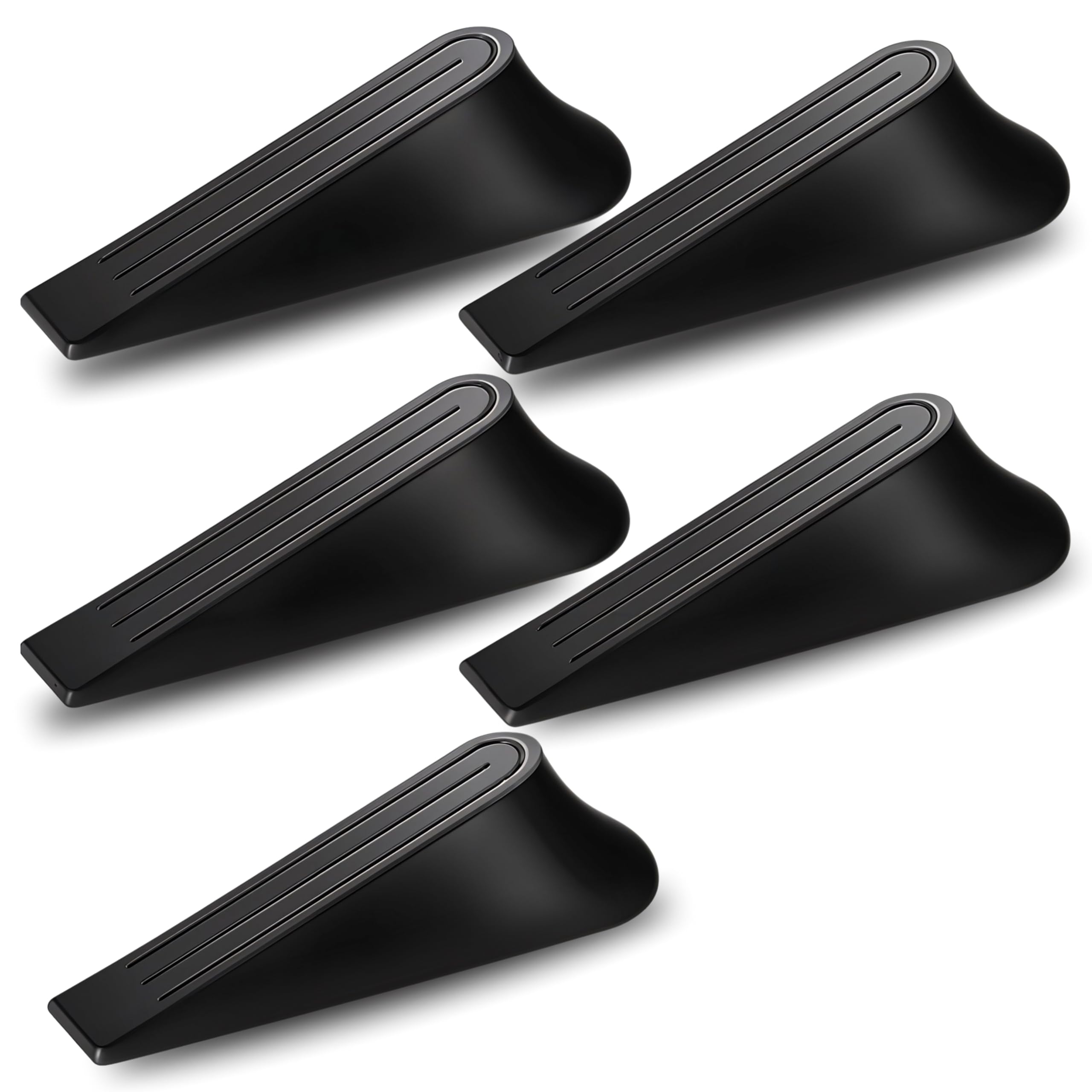 SUMAS Rubber Door Stoppers - Pack of 5 Door Stoppers for Bottom of Door | Durable, Non-Slip, Anti-Skid Door Stoppers for Floor - Premium Rubber Door Wedge - Ideal for All Types of Surfaces