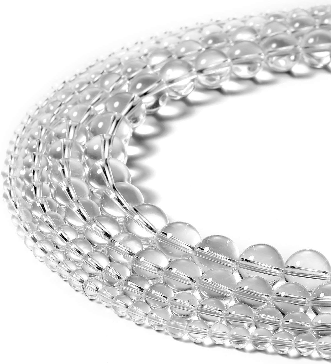 90pcs 4mm Natural Clear Quartz Crystal Beads Round Loose Gemstone Beads for Jewelry Making DIY Bracelet Necklace