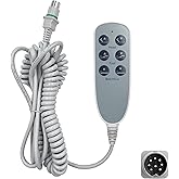 6 Button 8 Pin Bed Remote Hand Control for Electric Adjustable Bed | Back Hook, Electric Bed Replacement Parts