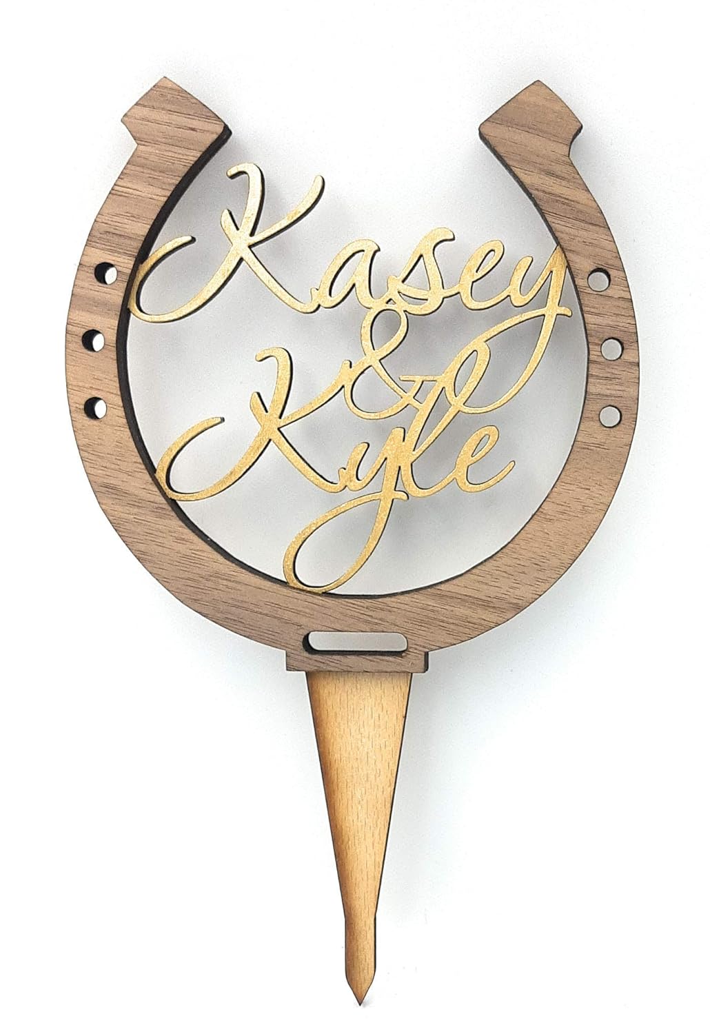 Horseshoe cake topper, personalized wedding cake topper