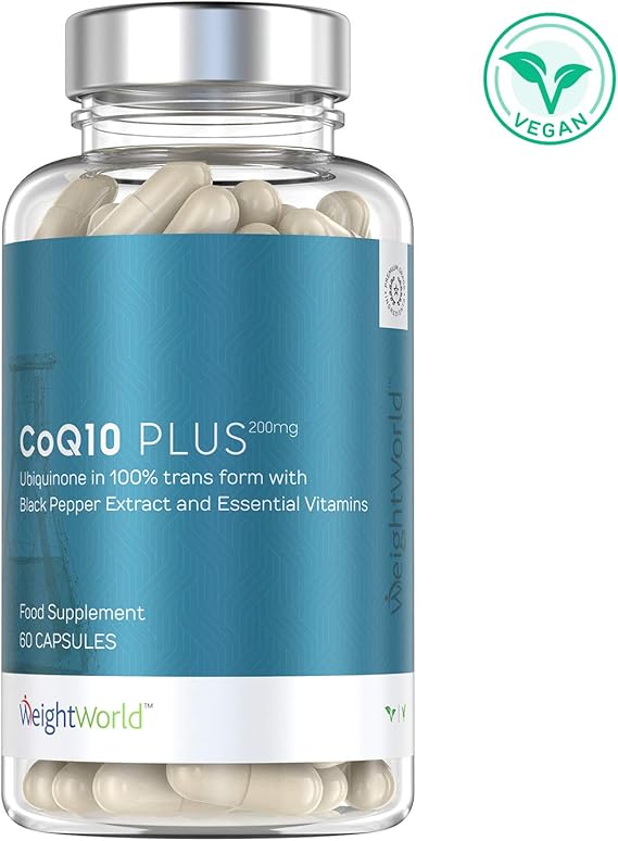 Ubiquinol CoQ10 Powder Capsules 200mg Natural Anti Ageing CoEnzyme Q 10 Tablets for Brain