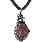 Men's Birthstone Crystal Necklace - Antique Sterling Silver
