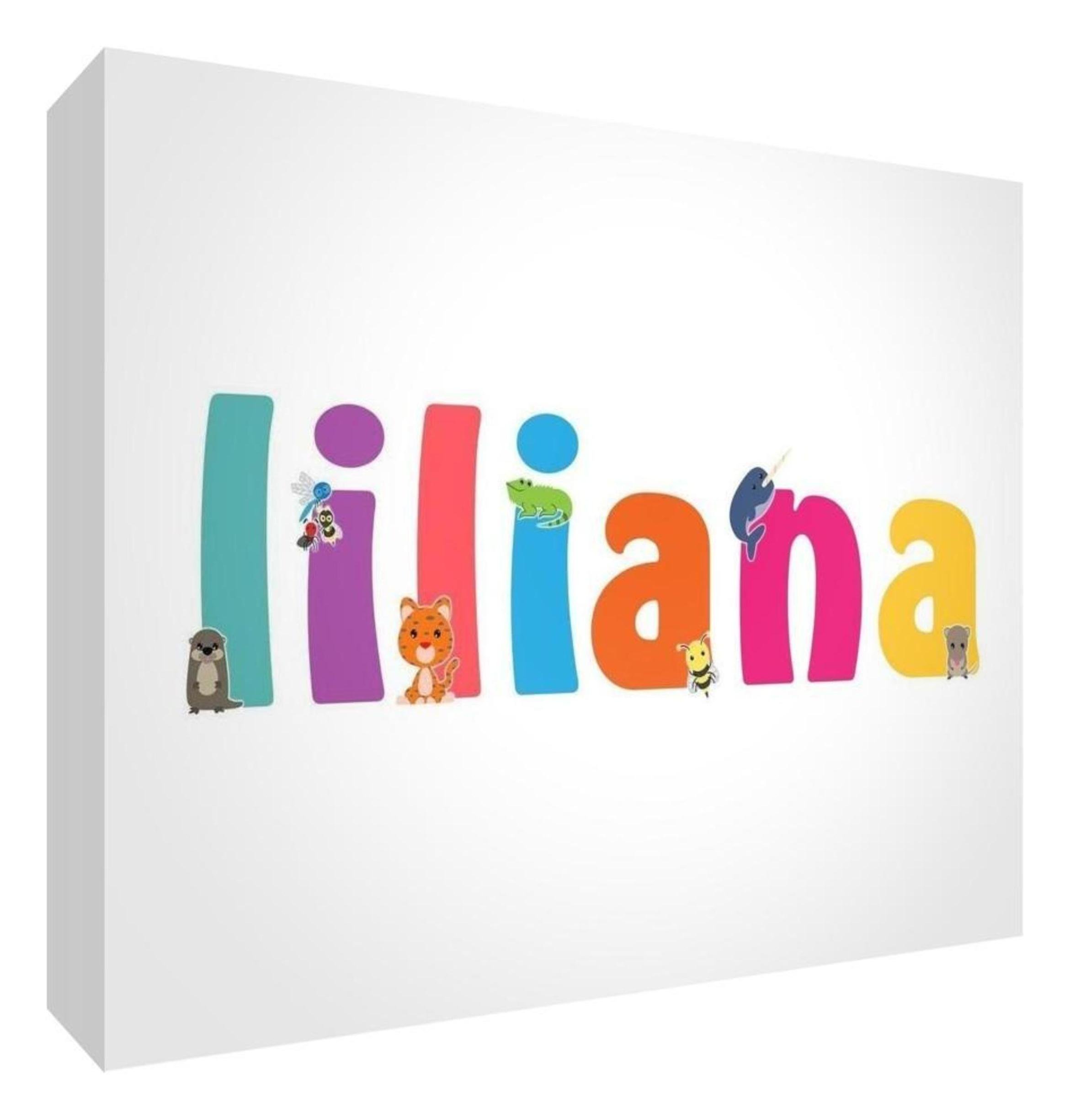 Little Helper LHV-LILIANA-A5BLK-15IT Decorative Panel Newborn/Christening Gift Idea, Customisable Design with Liliana Girl Name, Multicoloured, 14.8 x 21 x 2 cm