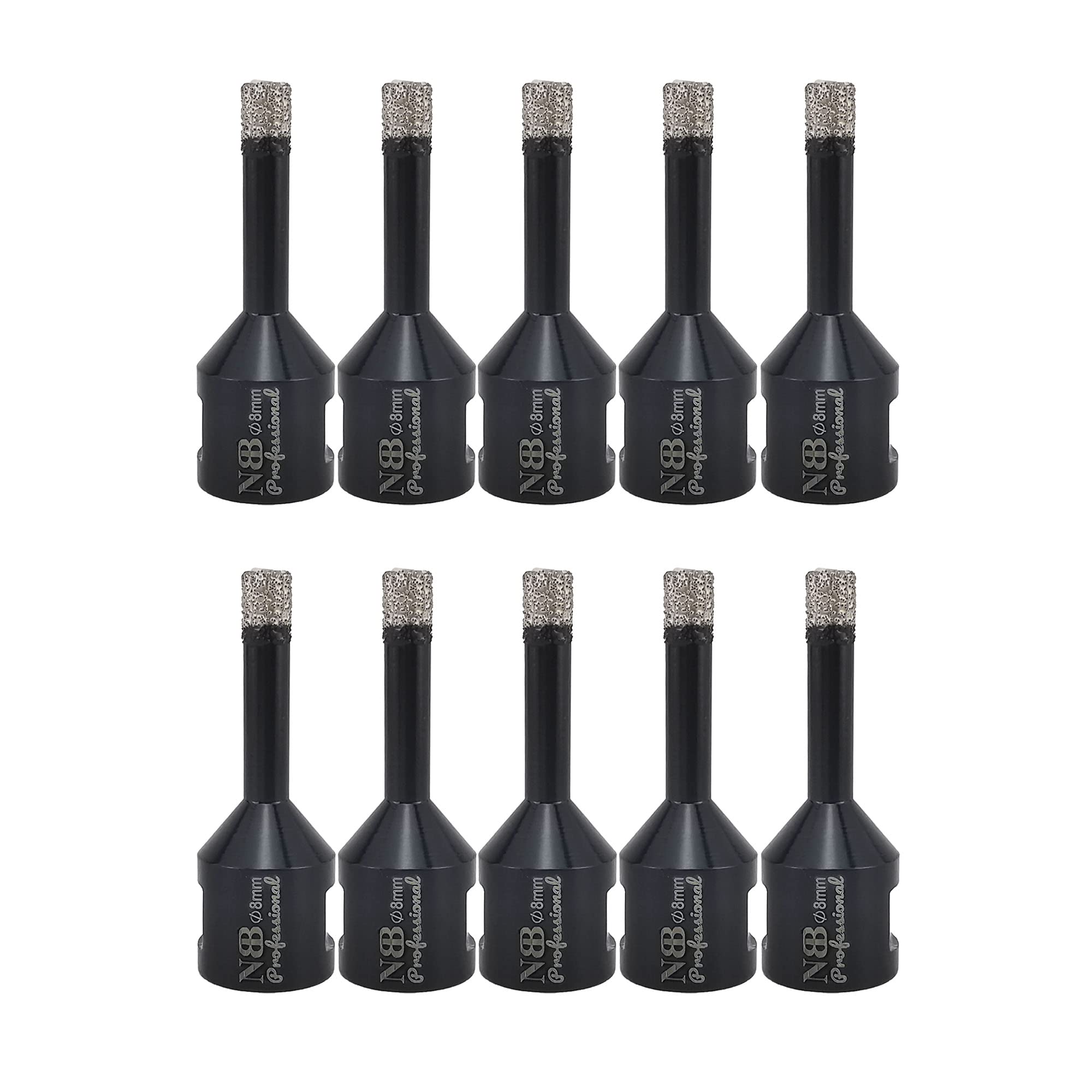 NBB Vacuum brazed Diamond Hole Saw with M14, for Dry or Wet Drilling Professionally on Hard Porcelain, Ceramic, Tile, Granite, Marble, Fast, Durable, for Angle Grinder (8mm x10pcs) — image 1