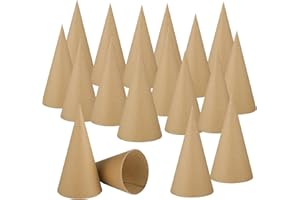 Zhanmai 6 Pcs Paper Mache Cones Open Bottom 5.9 x 2.75 Inch Cardboard Craft Cones for DIY Gnomes Ornament Tree Decorations DIY Art Crafts Home Decoration