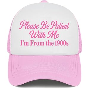 Funny Trucker Hats for Women Pink Black Men Funny Humor Hat for Girls Humor Hats