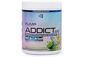 Believe Supplements Pump Addict SF, Stimulant-Free Pre-Workout for Muscle Fullness and Vascularity, Without Caffeine Formula 