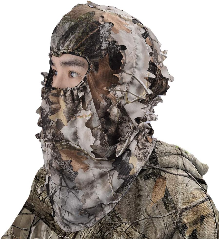 LOOGU Ghillie Face Mask 3D Leafy Ghillie Camouflage Full Cover Headwear Hunting Accessories : Sports & Outdoors
