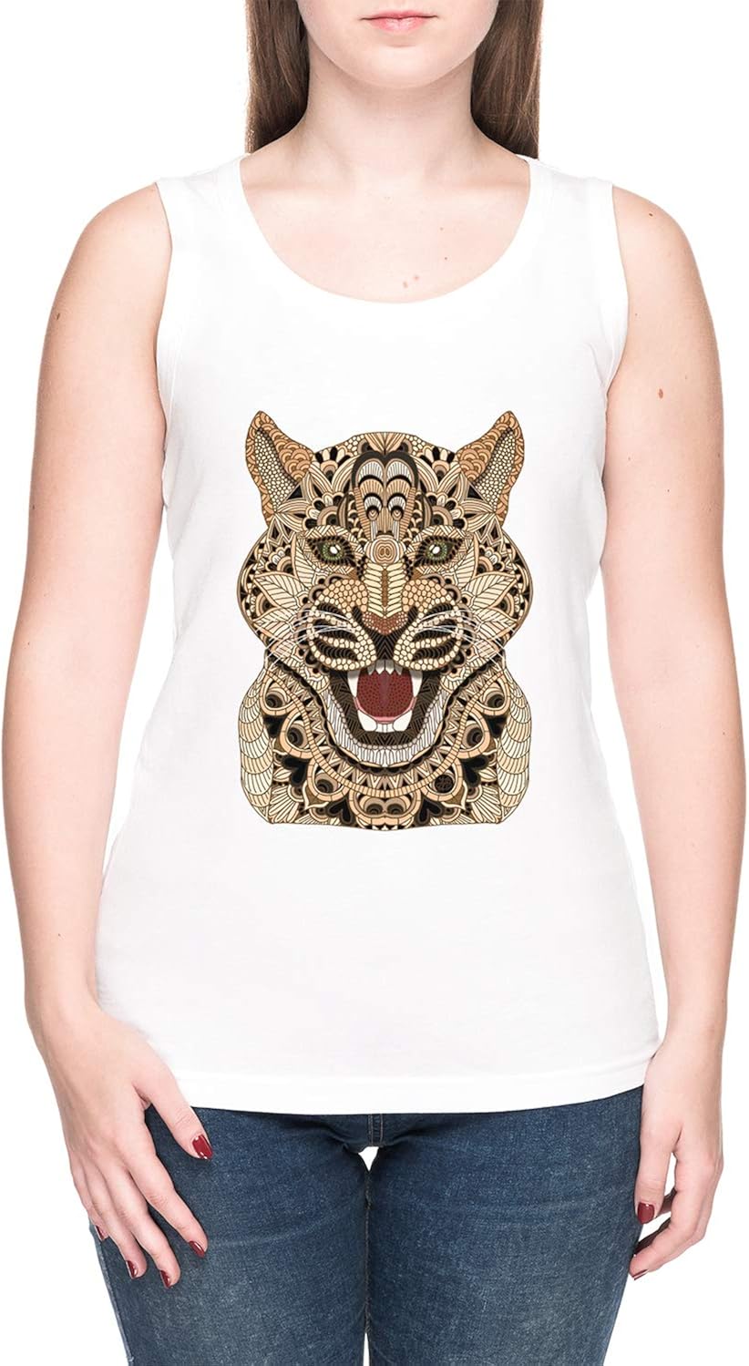 Léopard Femme TShirt Débardeur tee Blanc Women's White Tank TShirt