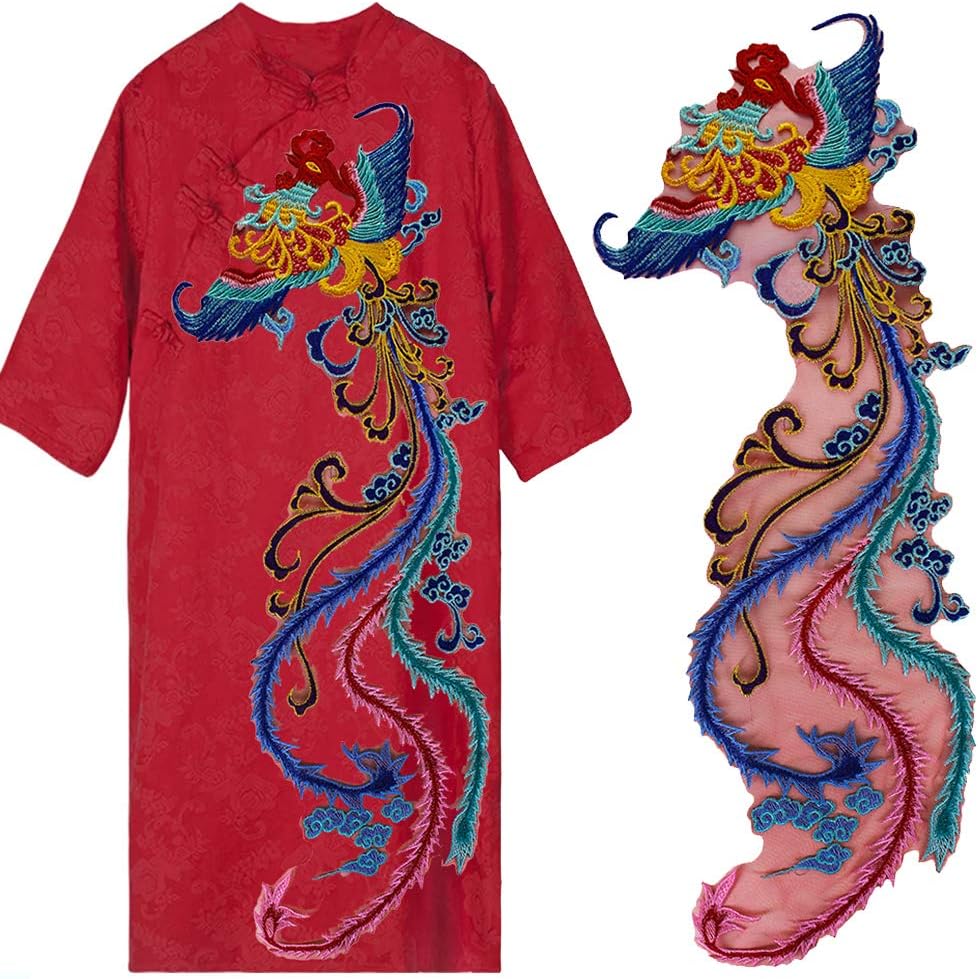 Large Bird Patches DIY Decorative Pattern Embroidery Patch Decals Peacock Phoenix Clothing Accessories Large Applique