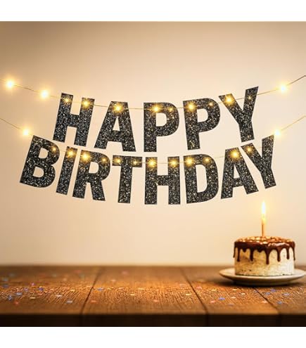 13ft Waterproof LED Happy Birthday Banner – Pre-Assembled Iridescent Letters, Battery Powered, Rainbow Party Decor For Night - View #4