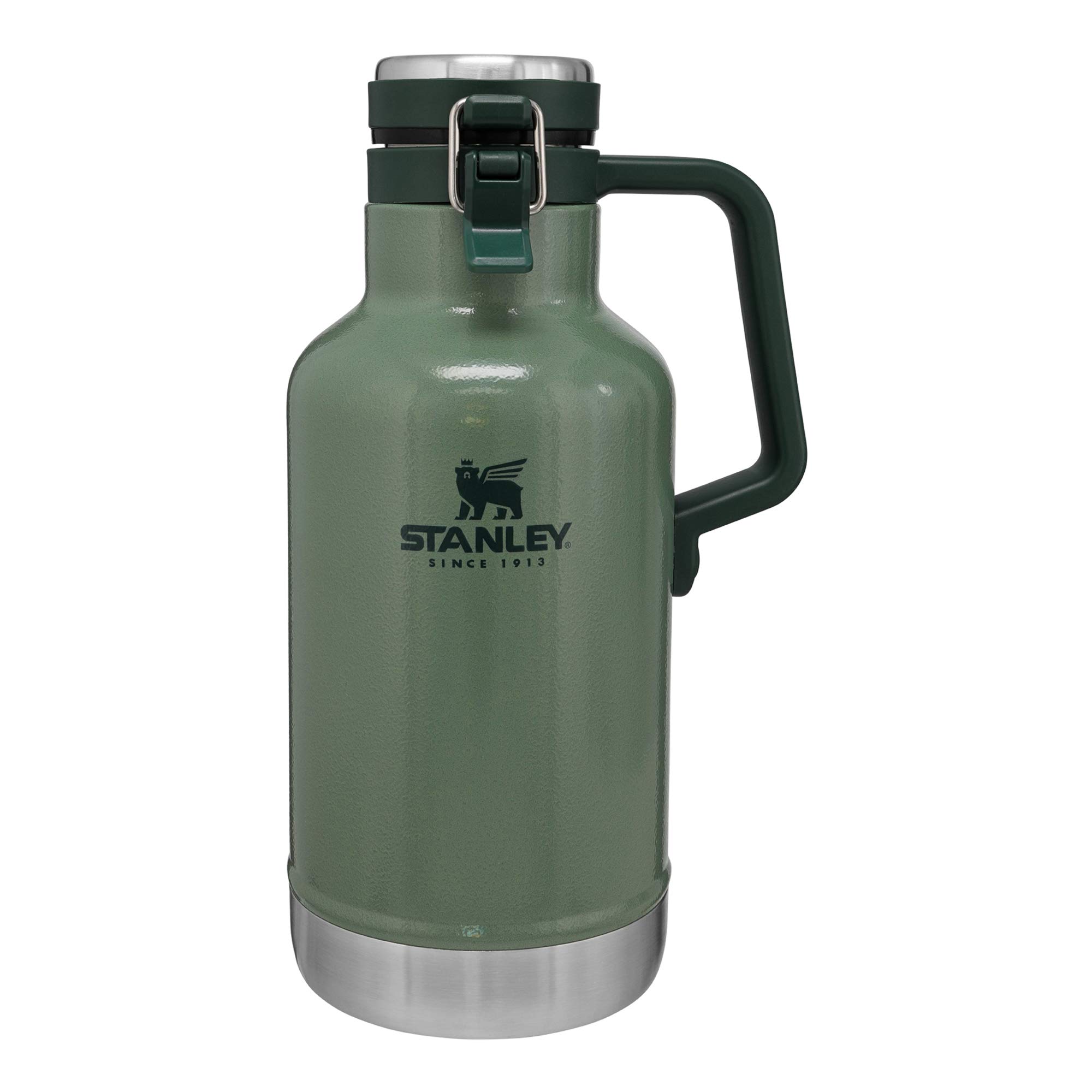 Photo 1 of Stanley Classic Easy-Pour Growler 64 oz | Keeps Beer Cold or Coffee Hot | Leakproof Steel Lined Lid and Easy to Carry Handle | Insulated Stainless Steel | BPA-Free | Green