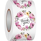 Heyfibro 500 PCS 1.5 Inch Thank You Stickers for Small Business, Baking, Gifts, Envelopes, Weddings (Rose 3)