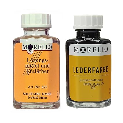 Morello Lederfarbe dunkelblau mit Morello Leder Reiniger im SET