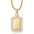 Poekio Gold Initial Necklaces for Women, Letter Necklace for Her Birthday Yellow Gold Initial Pendant Necklace with Rope Chain, Women Jewelry Gifts for Her Wife Girlfriend(24K Real Gold Filled)