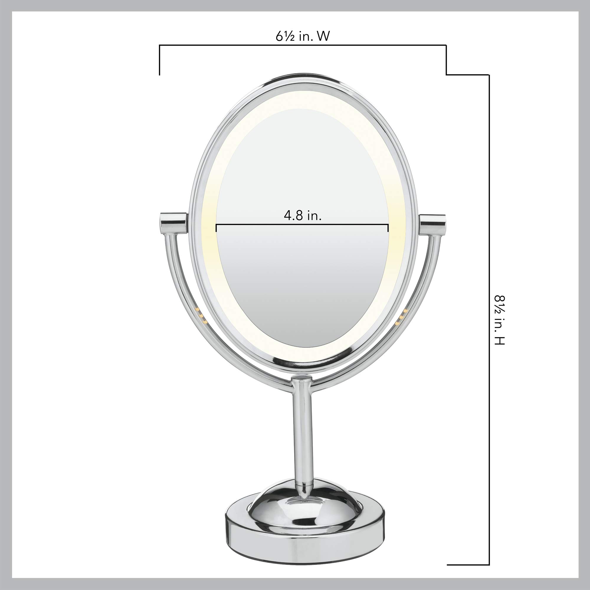 Conair Reflections DoubleSided Lighted Vanity Makeup Mirror, 1x/7x