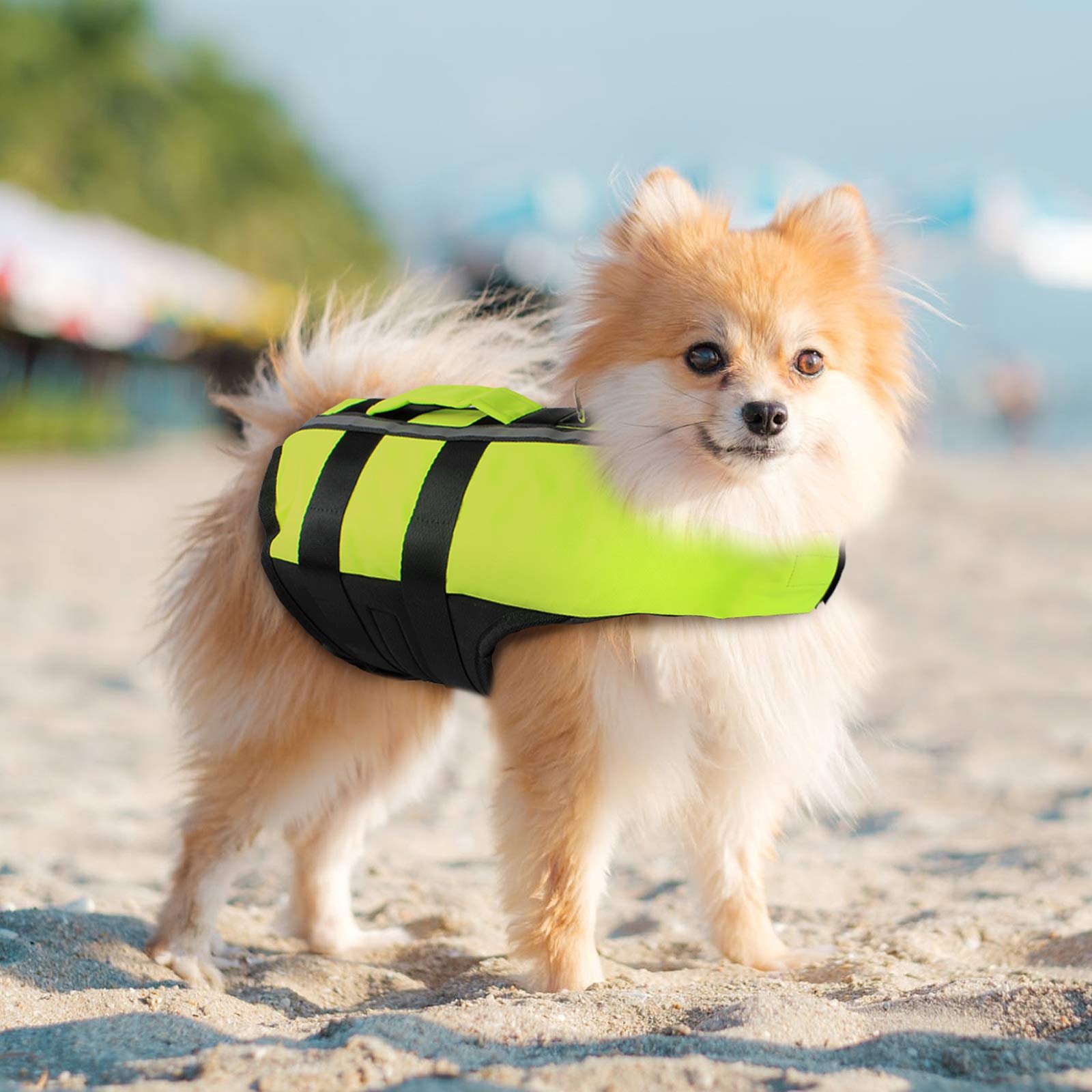 PETLESO Dog Life Vest Life Jacket for Dogs Reflective Life Jacket for Dogs with Life Handle S