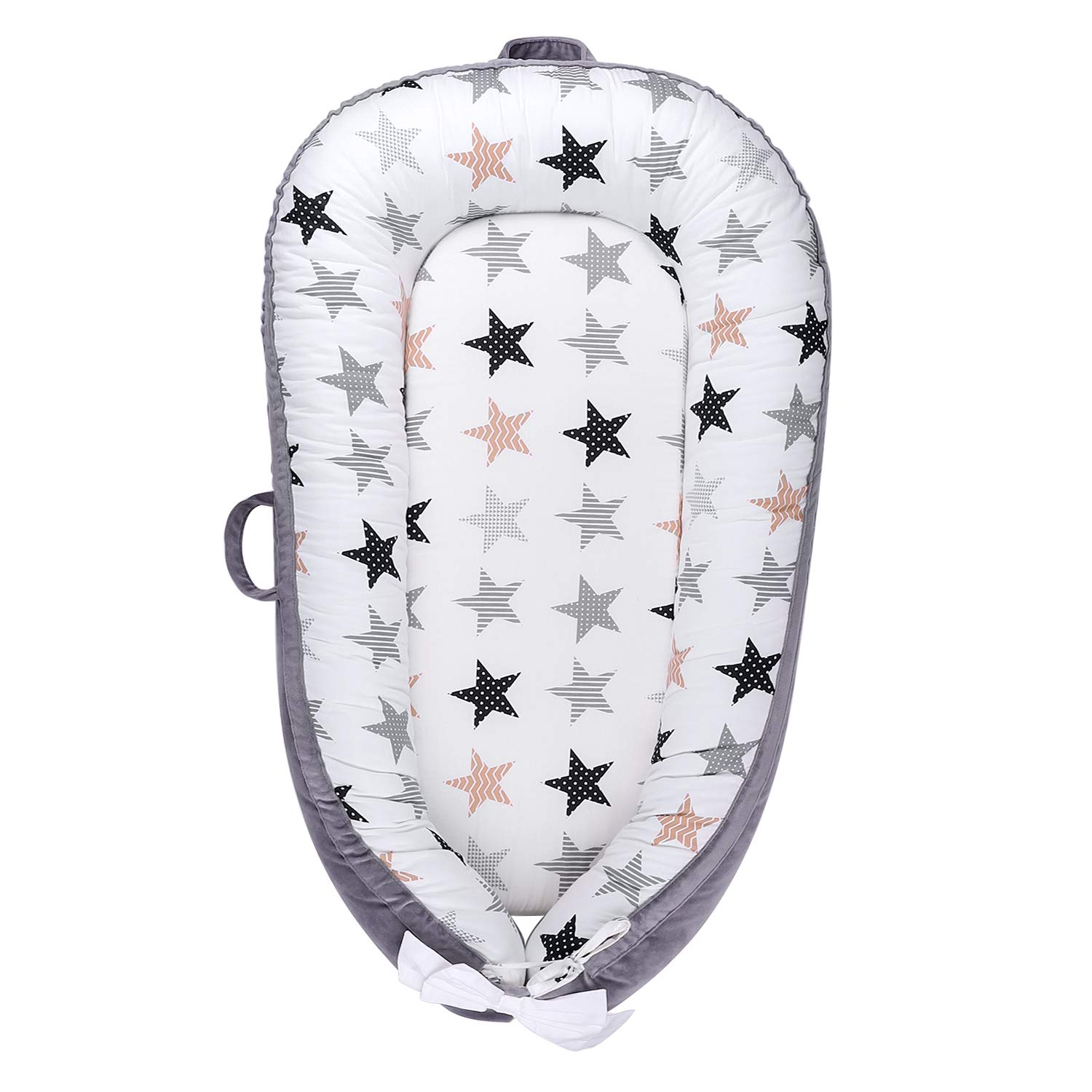 Baby Lounger, Baby Nest Portable Infant Bassinet 100% Cotton Breathable Co-Sleeping Baby Bed (Stars): Baby