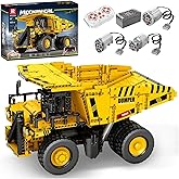 Reobrix Technic 22025 Dump Truck Building Blocks Set, Remote Control Dump Truck, RC Construction Vehicles Model Kit for Teens