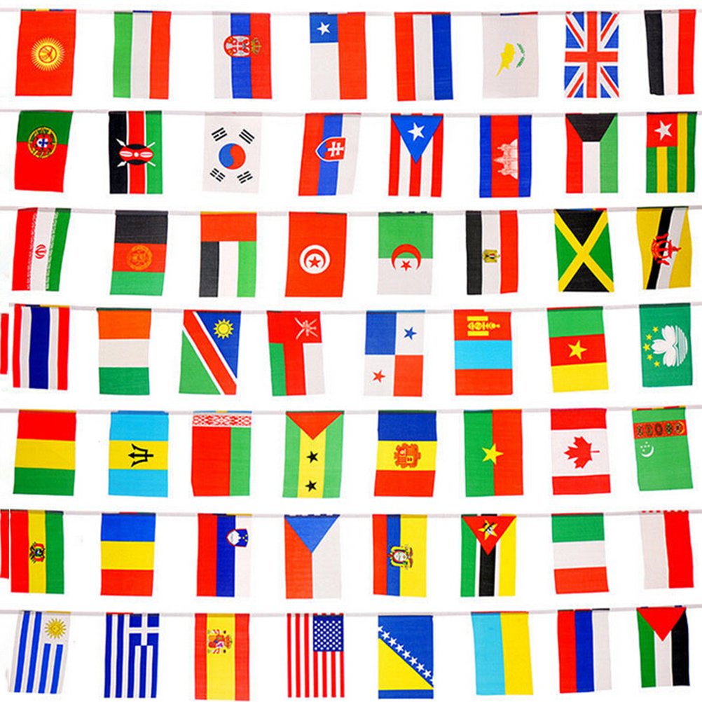 Buytra 100 Countries Flags 82ft International Flags Bunting Banner for