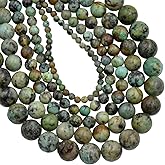 AD Beads Natural Gemstone Round Loose Beads 15" for Bracelet Necklace Earrings Jwelery Making Crafts DIY (4mm, African Turquoise)