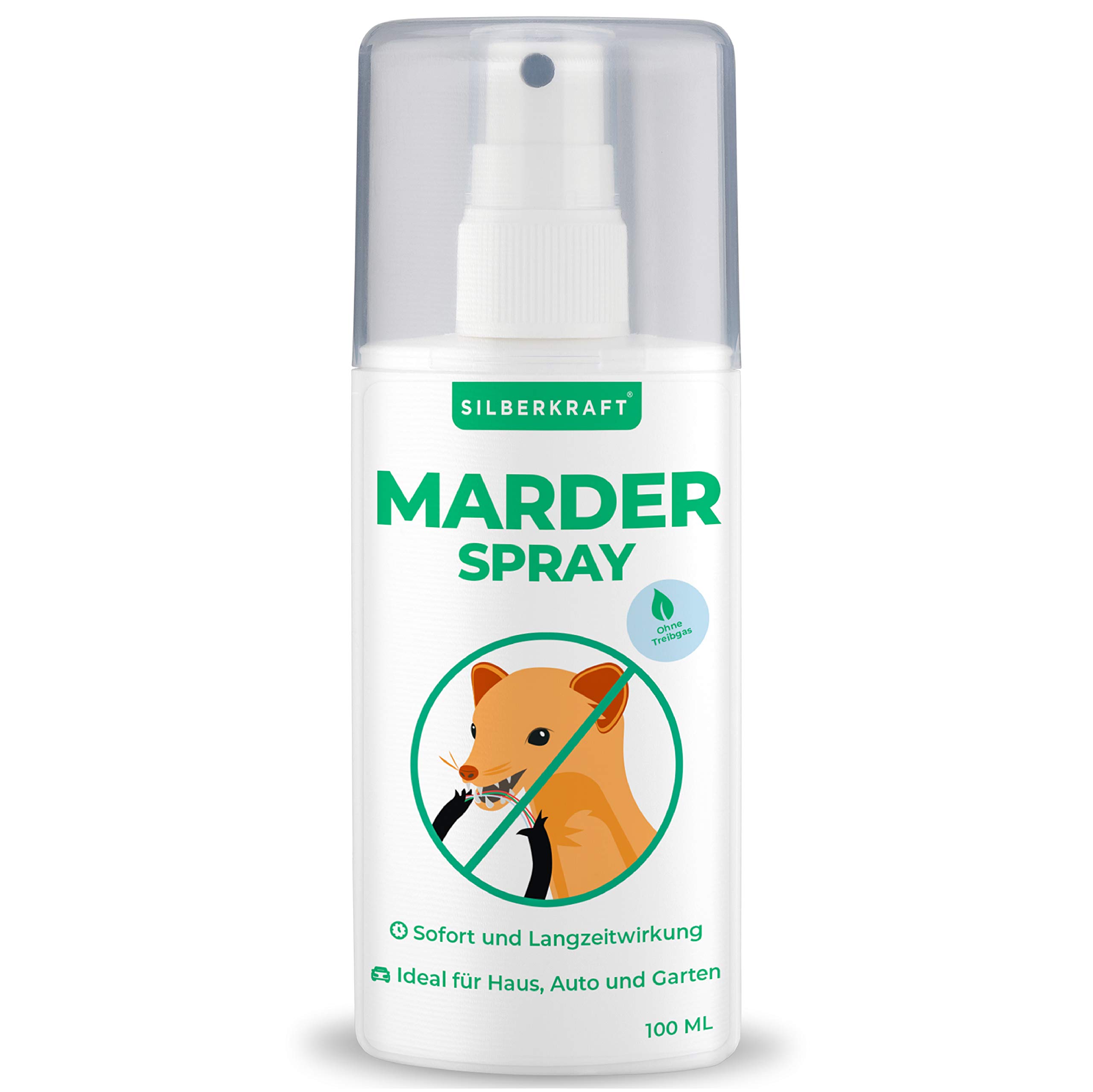 Silberkraft Marten Spray 100 ml, Marten Repellent for Car and Attic, Marten Protection for Repellent and Prevention of Marten Spray as an Effective Alternative to Marten Repellent and Marten Trap
