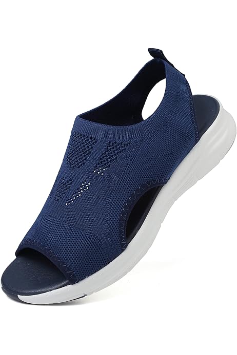 MCICI Womens Flat Slide Sandals Comfort Walking Sandals Summer Shoes Ladies  Beach Sandals Casual Sport Orthopedic Sandals,Blue,Size 8.5 : Amazon.ca:  Clothing, Shoes \u0026 Accessories