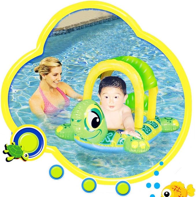 1pc Enfants Piscine Gonflable Anneau Dete Volant Parasol Modele De Voiture Jouet Amovible Auvent Siege Bebe Formateur Piscine Accessoires Vert Et Bleu Fonce Jeux De Plein Air Et Sports Jeux Et Jouets