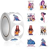 KPop De_mon Girl Stickers Roll - 500Pcs 8 Style Korean Hunters Movie Anime Music Idol Vinyl Stickers Decals - Easy Stick & Re