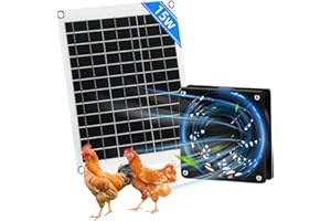 QCBF Chicken coop Solar Fan, 15W Solar Panel IP67 Waterproof, high Speed, for Greenhouse, Windows, Chicken coop, pet House, Outdoor, with Power Cord, Easy to Install Solar Fan