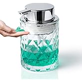Bathroom Glass Soap Dispenser with Durable Rust-Proof Plastic Liquid Pump (Can't Foam) Hand Lotion Dispenser Antislip Shampoo Kitchen 10oz