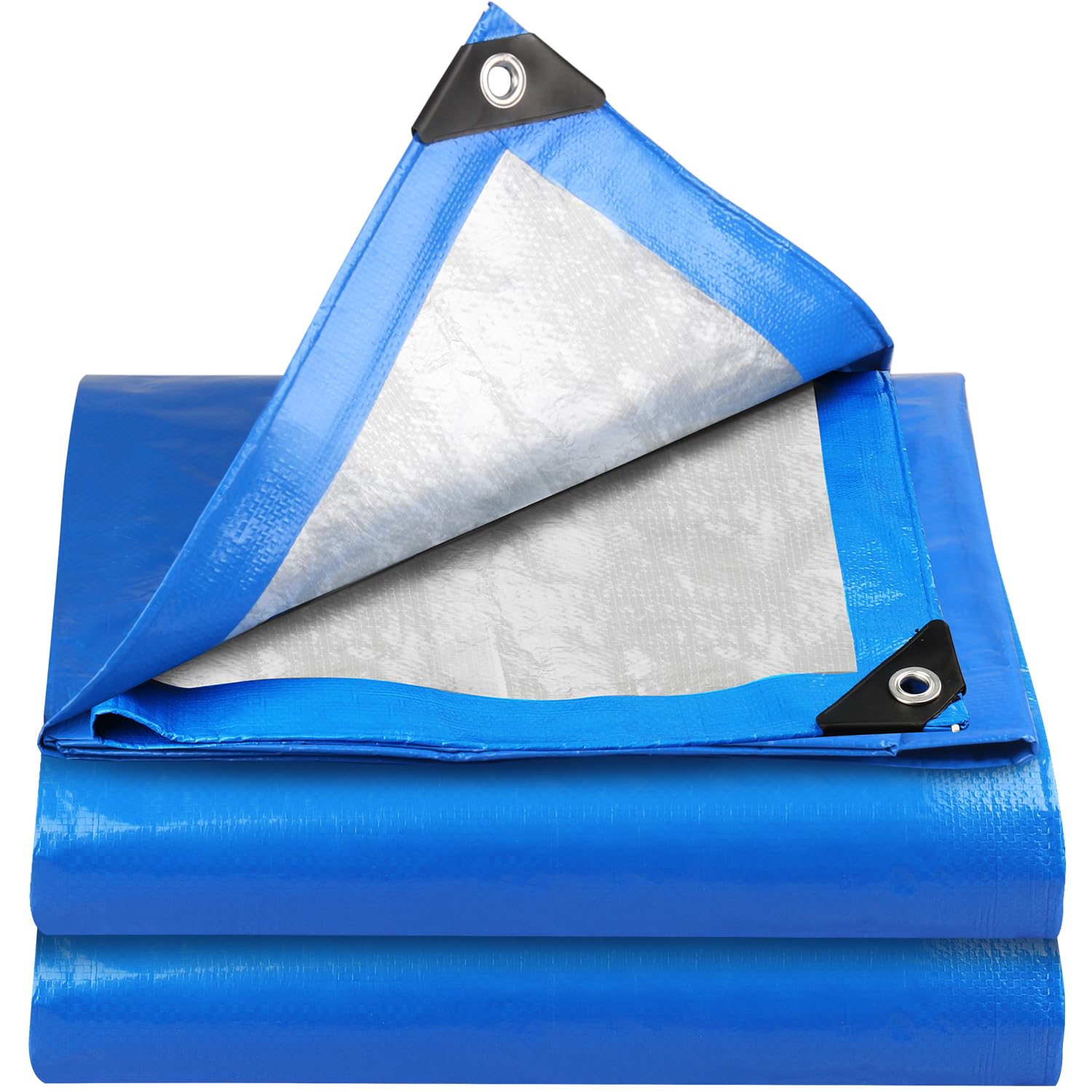 YIJUHOU Tarpaulin Waterproof Heavy Duty 115 GSM Blue Tarp Sheet Cover Multipurpose (2m x 2m)