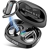 Wireless Earbuds, Bluetooth 5.4 Headphones wiht HiFi Stereo, 32H Playback Open Ear Earbuds with ENC Mic, IPX7 Waterproof Sport Earbuds with Ear Hooks for Laptop Pad Android/iOS Phones Sports Workout