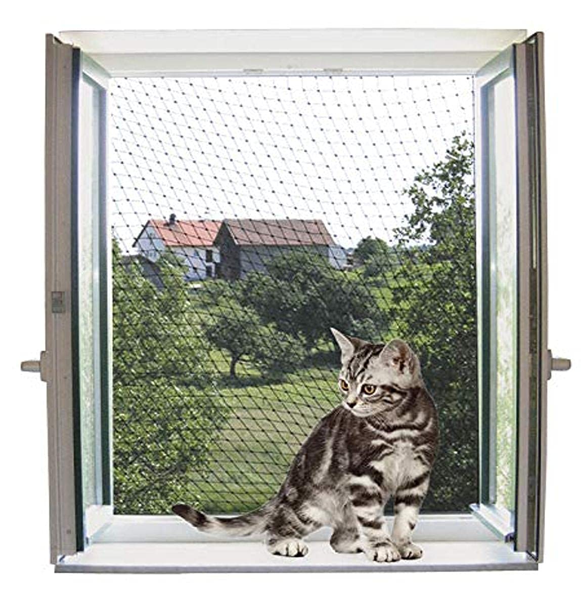 Kerbl Transparent Cat Safety Net, 4 x 3 m