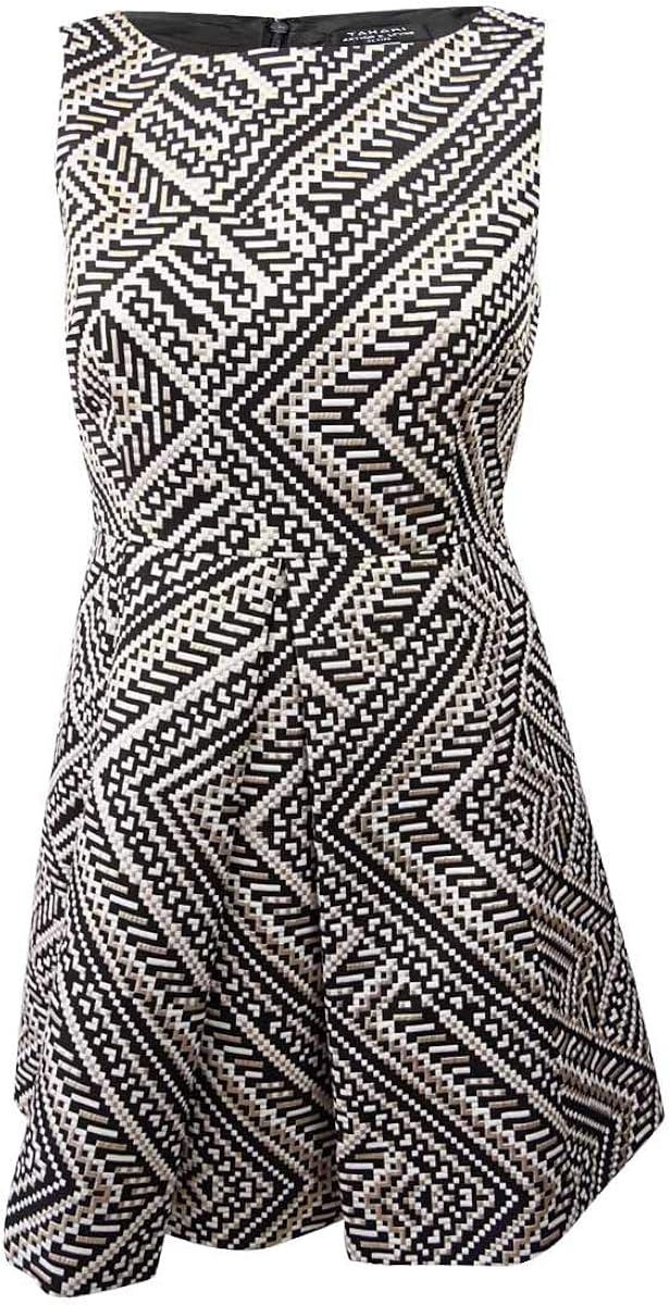 tahari black and gold dress