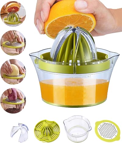 Snowpea Manual Citrus Juicer Squeezer 400ml Dishwasher Safe Measuring Cup